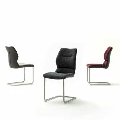 2 Chenille Freischwinger In Anthrazit - Tajimna (2er Set) -Malott-Shop 2 chenille freischwinger in anthrazit mit kunstleder tajimna 05