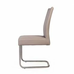 2 Freischwinger Stühle In Beige - Nandora (2er Set) 5 2 Freischwinger Stühle In Beige - Nandora (2er Set) -Malott-Shop 2 freischwinger stuehle in beige kunstleder edelstahl nandora 03