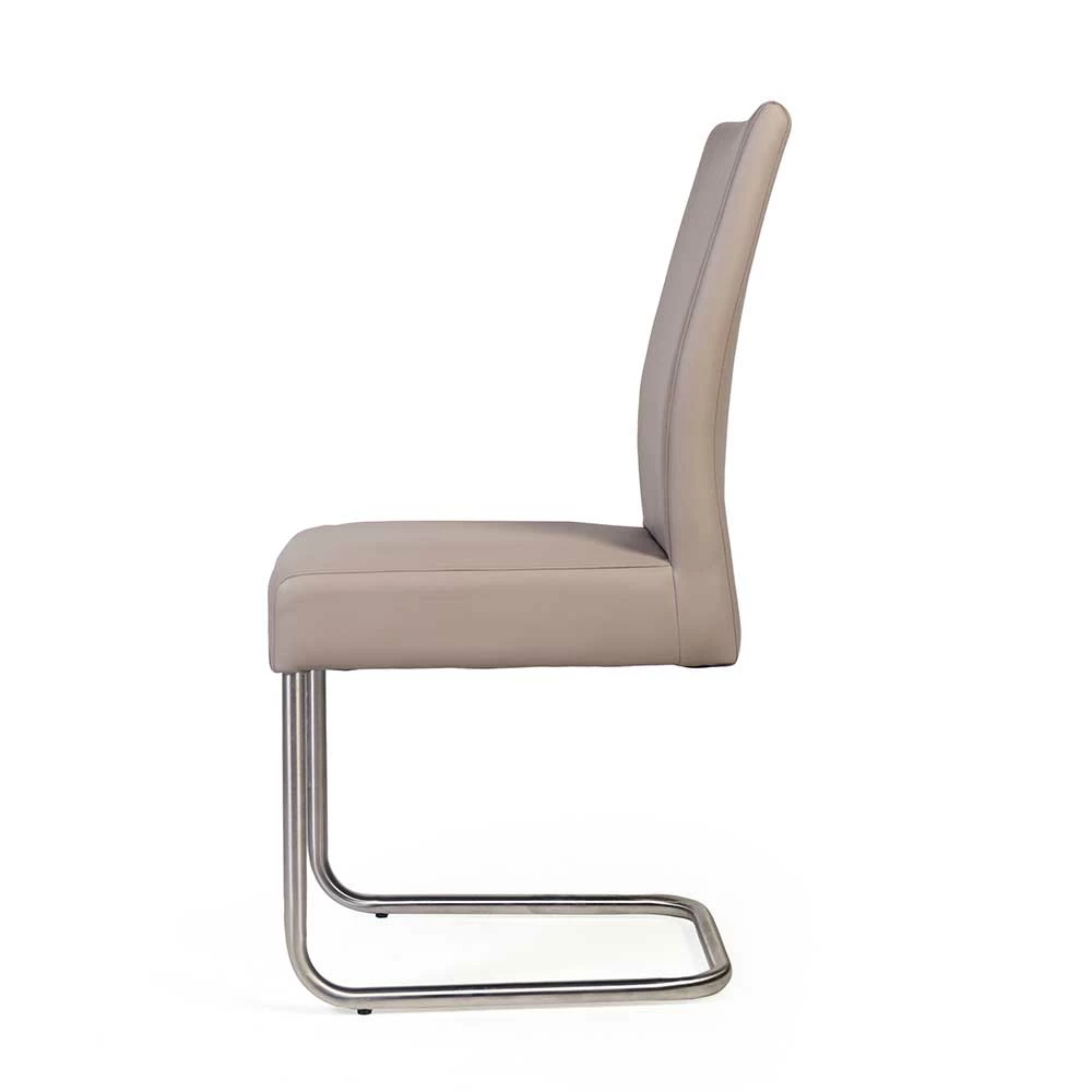 2 Freischwinger Stühle in Beige - Nandora (2er Set) 2 Freischwinger Stühle In Beige - Nandora (2er Set) -Malott-Shop 2 freischwinger stuehle in beige kunstleder edelstahl nandora 03