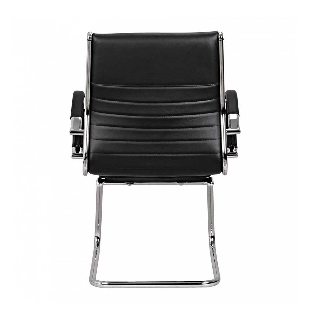 Armlehnen Freischwinger Aus Schwarzem Leder - Elira - Image 6