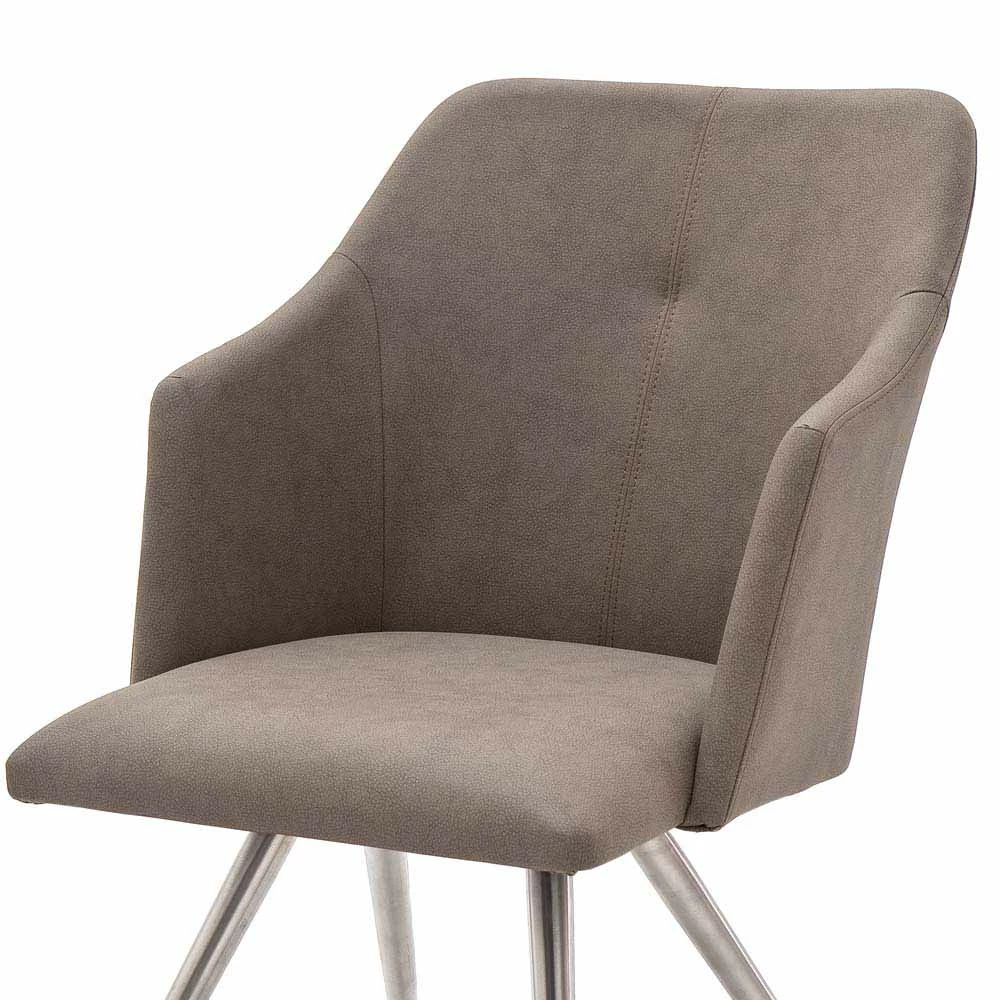 Armlehnen Polsterstuhl In Taupe - Cablus (2er Set) - Image 3