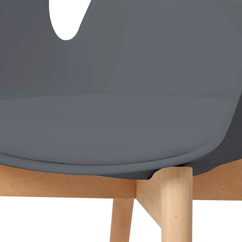 Armlehnen Schalenstühle In Grau & Buche - Composia (2er Set) - Image 6