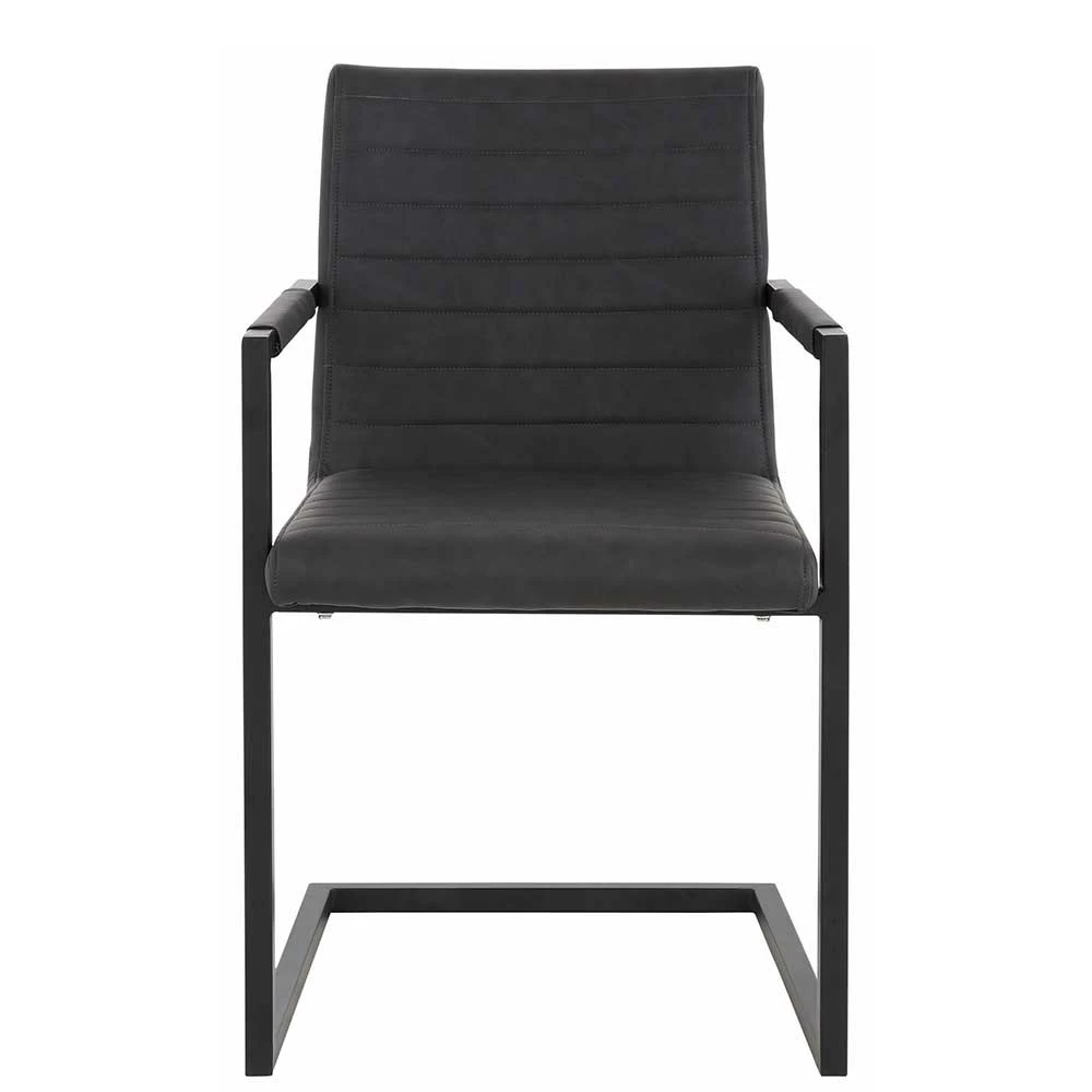 Armlehnen Swingstuhl In Grau Dunkel - Piaza (2er Set) - Image 2