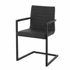 Armlehnen Swingstuhl In Grau Dunkel - Piaza (2er Set)