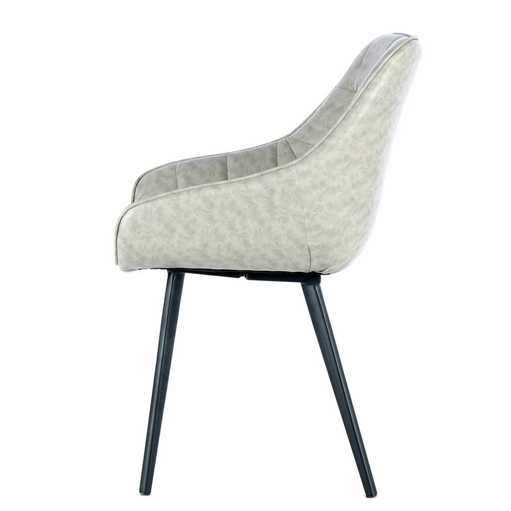 Armlehnenstühle In Hellgrau Kunstleder - Visinata (2er Set) - Image 4