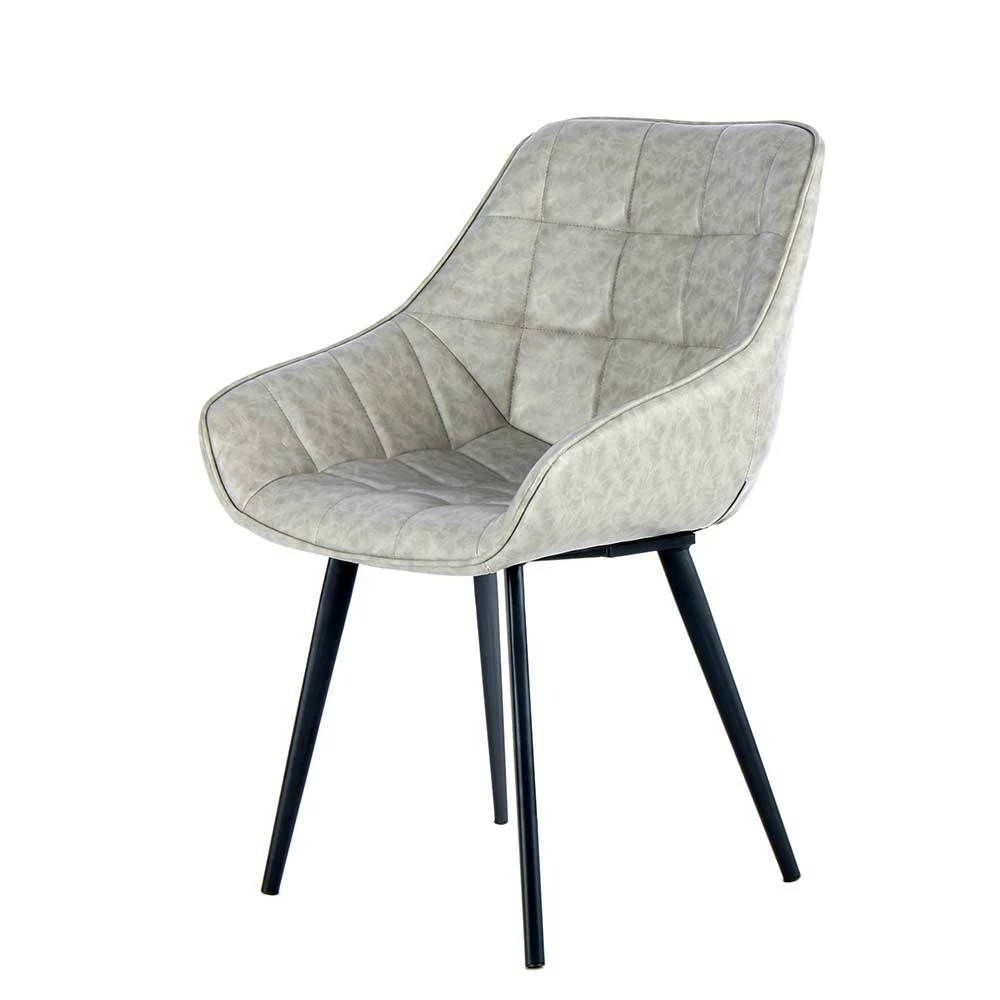 Armlehnenstühle In Hellgrau Kunstleder - Visinata (2er Set)