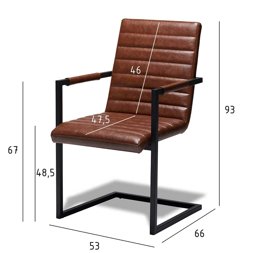 Armlehnenstuhl-Set In Cognac Braun - Tendra (2er Set) - Image 5