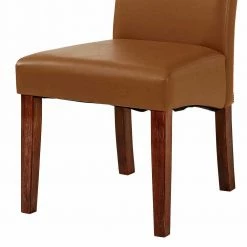 Braune Hochlehner Stühle - Emkola (2er Set) -Malott-Shop braune hochlehner stuehle aus kunstleder holz kunstrattan emkola 04