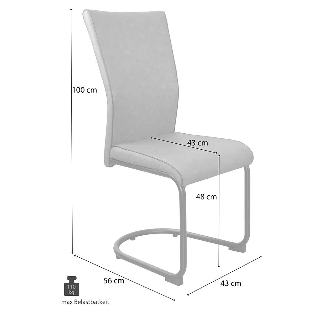 Braune Stühle In Wildleder Optik - Waruna (4er Set) - Image 4