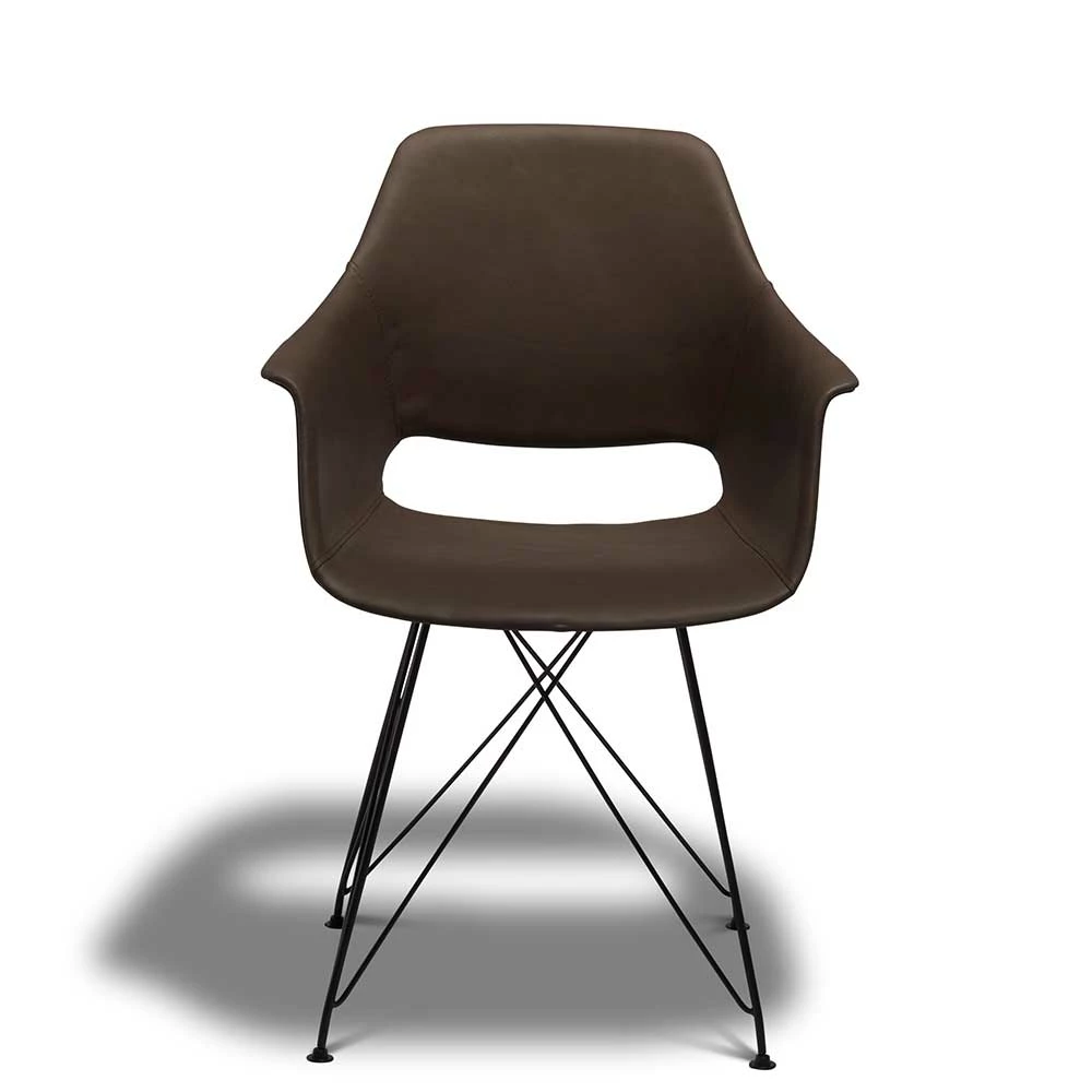 Brauner Armlehnenstuhl Mit Trapezgestell - Hamjon (2er Set) - Image 2