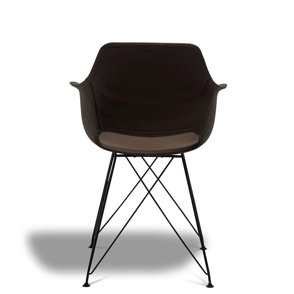 Brauner Armlehnenstuhl Mit Trapezgestell - Hamjon (2er Set) - Image 4