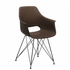 Brauner Armlehnenstuhl Mit Trapezgestell - Hamjon (2er Set)