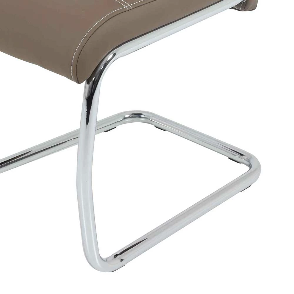 Brauner Freischwinger Mit Kunstleder - Imdyano (Set) - Image 5