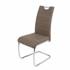 Brauner Freischwinger Mit Kunstleder - Imdyano (Set)