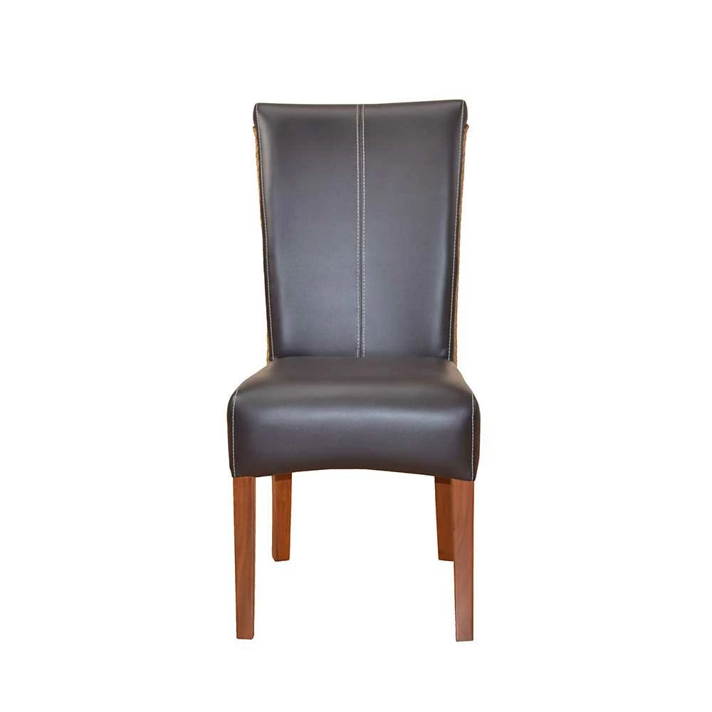 Brauner Hochlehner Aus Holz & Kunstleder - Cunicci - Image 2