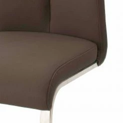 Brauner Stuhl Mit Schwingfuß - Banyo (2er Set) -Malott-Shop brauner stuhl mit schwingfuss aus edelstahl banyo 04