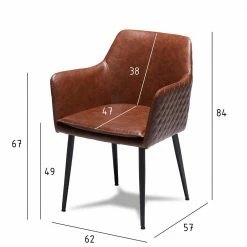 Brauner Tischsessel Mit 49 Cm Sitzhöhe - Lapel (2er Set) -Malott-Shop brauner tischsessel mit 49 cm sitzhoehe aus kunstleder lapel 04
