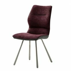 Chenille Stuhl In Dunkelrot - Jatiga (2er Set)