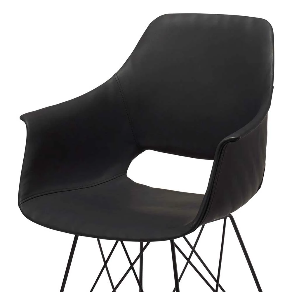 Cooler Kunstleder Stuhl mit Trapezgestell - Cadoc (2er Set) Cooler Kunstleder Stuhl Mit Trapezgestell - Cadoc (2er Set) -Malott-Shop cooler kunstleder stuhl mit trapezgestell in schwarz cadoc 05