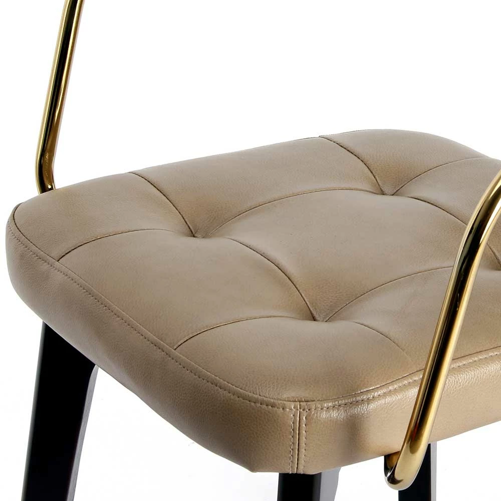 Design Armlehnenstuhl In Beige & Gold - Lovelas - Image 4