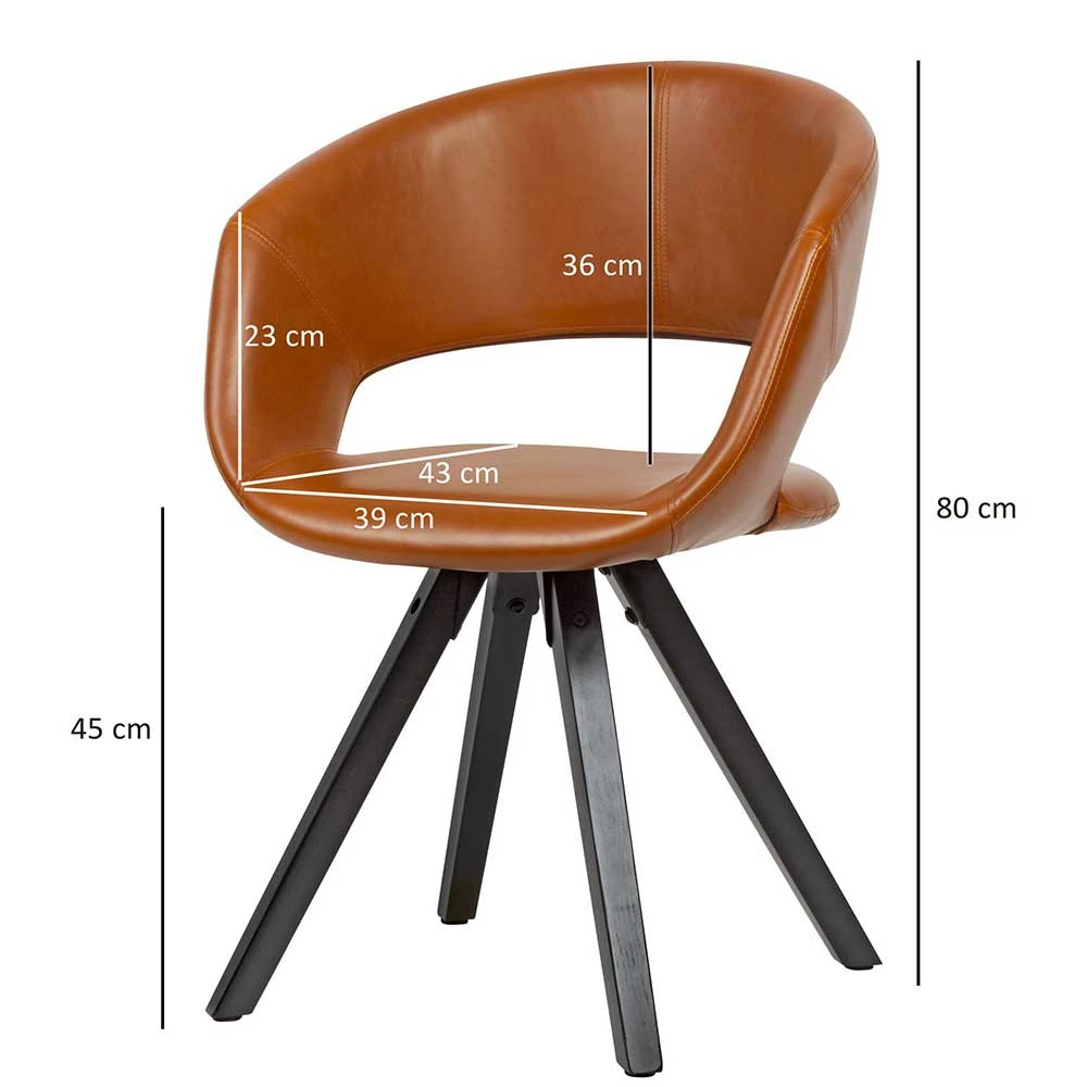 Design Armlehnenstuhl In Braun Cognac - Sinfonicus - Image 6