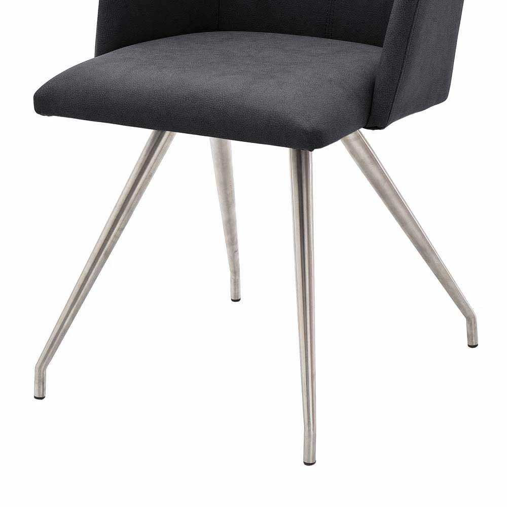 Design Armlehnstuhl in Anthrazit - Pure (2er Set) Design Armlehnstuhl In Anthrazit - Pure (2er Set) -Malott-Shop design armlehnstuhl in anthrazit kunstleder edelstahl pure 03