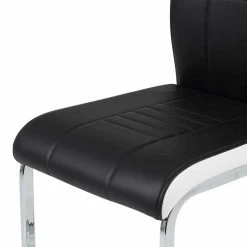 Design Essstühle In Schwarz Weiß - Dagello (Set) -Malott-Shop design essstuehle in schwarz weiss mit chrom schwinggestell dagello 03