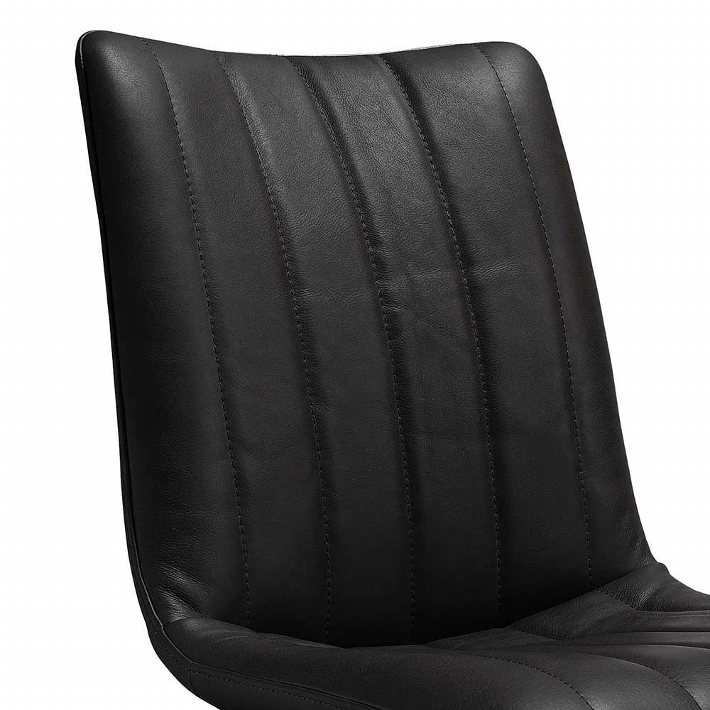 Design Lederstuhl In Schwarz - Miarizia (2er Set) - Image 3