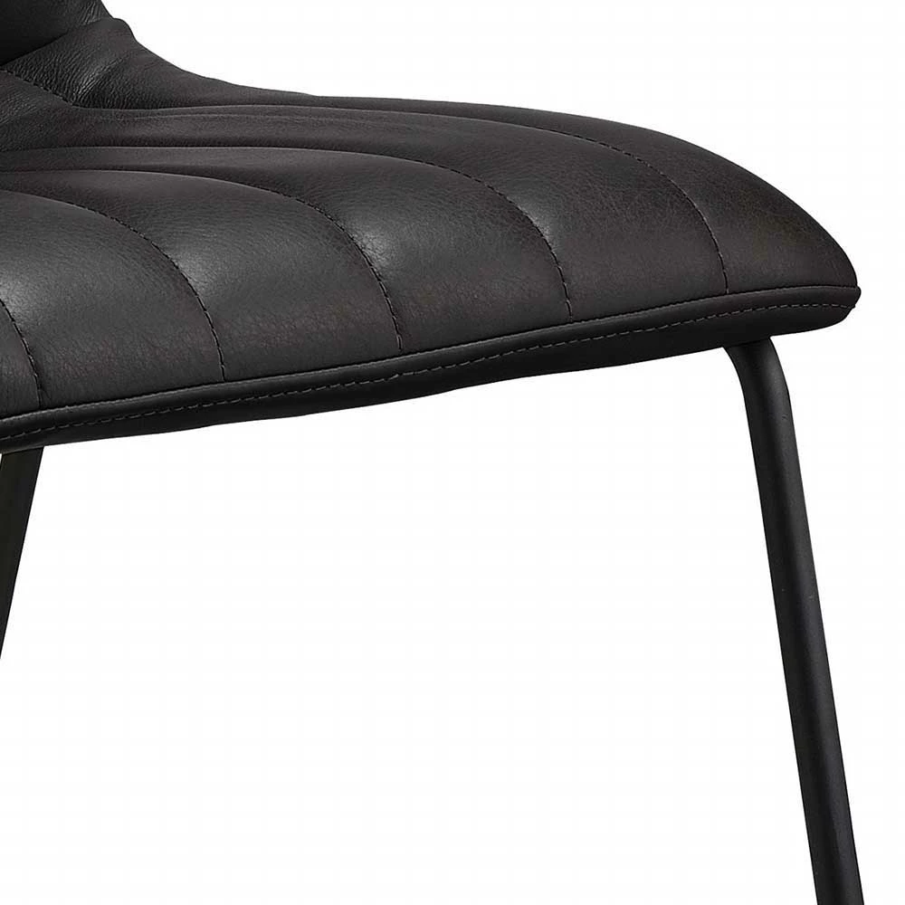 Design Lederstuhl In Schwarz - Miarizia (2er Set) - Image 4