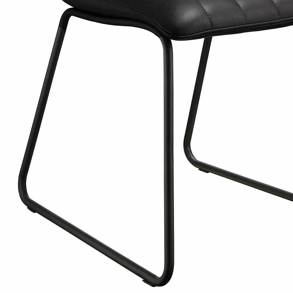 Design Lederstuhl In Schwarz - Miarizia (2er Set) - Image 5