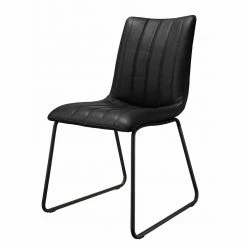 Design Lederstuhl In Schwarz - Miarizia (2er Set)