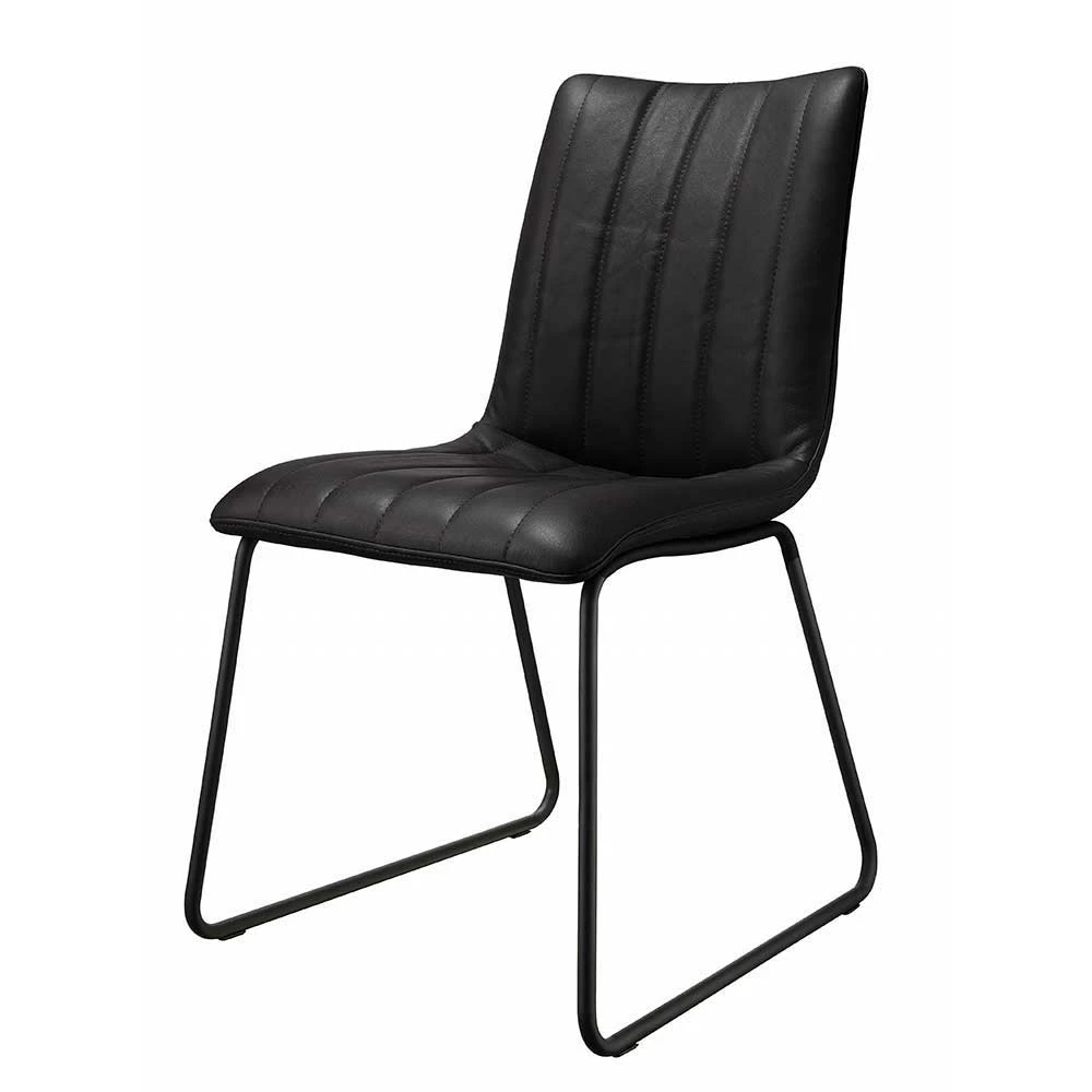 Design Lederstuhl In Schwarz - Miarizia (2er Set)