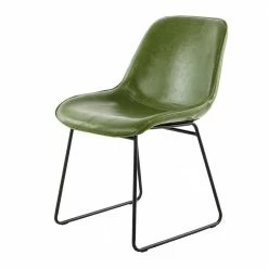 Design Stühle In Oliv Grün & Schwarz - Yannica (2er Set)