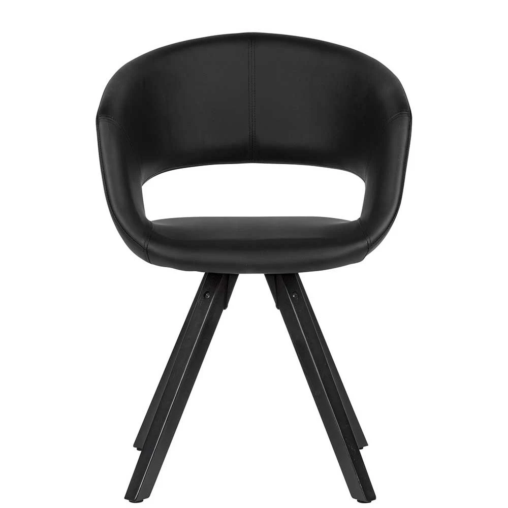 Design Tischsessel Aus Kunstleder In Schwarz - Bari 4 Design Tischsessel Aus Kunstleder In Schwarz - Bari - Image 2