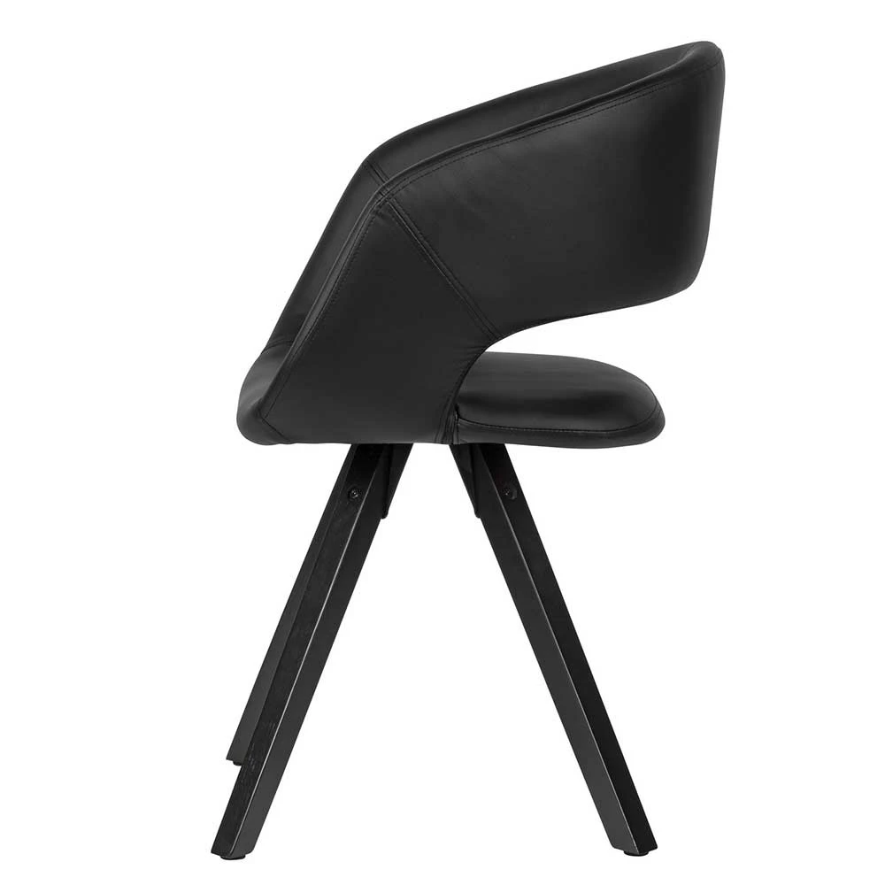 Design Tischsessel Aus Kunstleder In Schwarz - Bari 5 Design Tischsessel Aus Kunstleder In Schwarz - Bari - Image 3