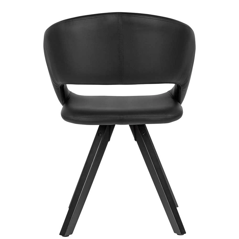 Design Tischsessel Aus Kunstleder In Schwarz - Bari 6 Design Tischsessel Aus Kunstleder In Schwarz - Bari - Image 4