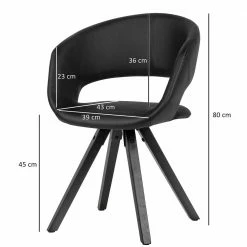 Design Tischsessel Aus Kunstleder In Schwarz - Bari 13 Design Tischsessel Aus Kunstleder In Schwarz - Bari -Malott-Shop design tischsessel aus kunstleder in schwarz mit beinen aus gummibaum bari 05