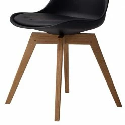 Designstuhl Mit Schalensitz Schwarz Atela & Massivholzgestell (2er Set) -Malott-Shop designstuhl mit schalensitz schwarz massivholzgestell atela 02