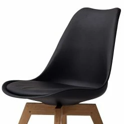 Designstuhl Mit Schalensitz Schwarz Atela & Massivholzgestell (2er Set) -Malott-Shop designstuhl mit schalensitz schwarz massivholzgestell atela 03