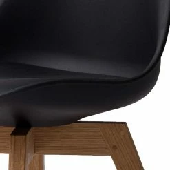 Designstuhl Mit Schalensitz Schwarz Atela & Massivholzgestell (2er Set) -Malott-Shop designstuhl mit schalensitz schwarz massivholzgestell atela 04