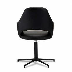 Drehbarer Retro Armlehnenstuhl In Schwarz - Lugon (2er Set) -Malott-Shop drehbarer retro armlehnenstuhl in schwarz aus kunstleder lugon 03