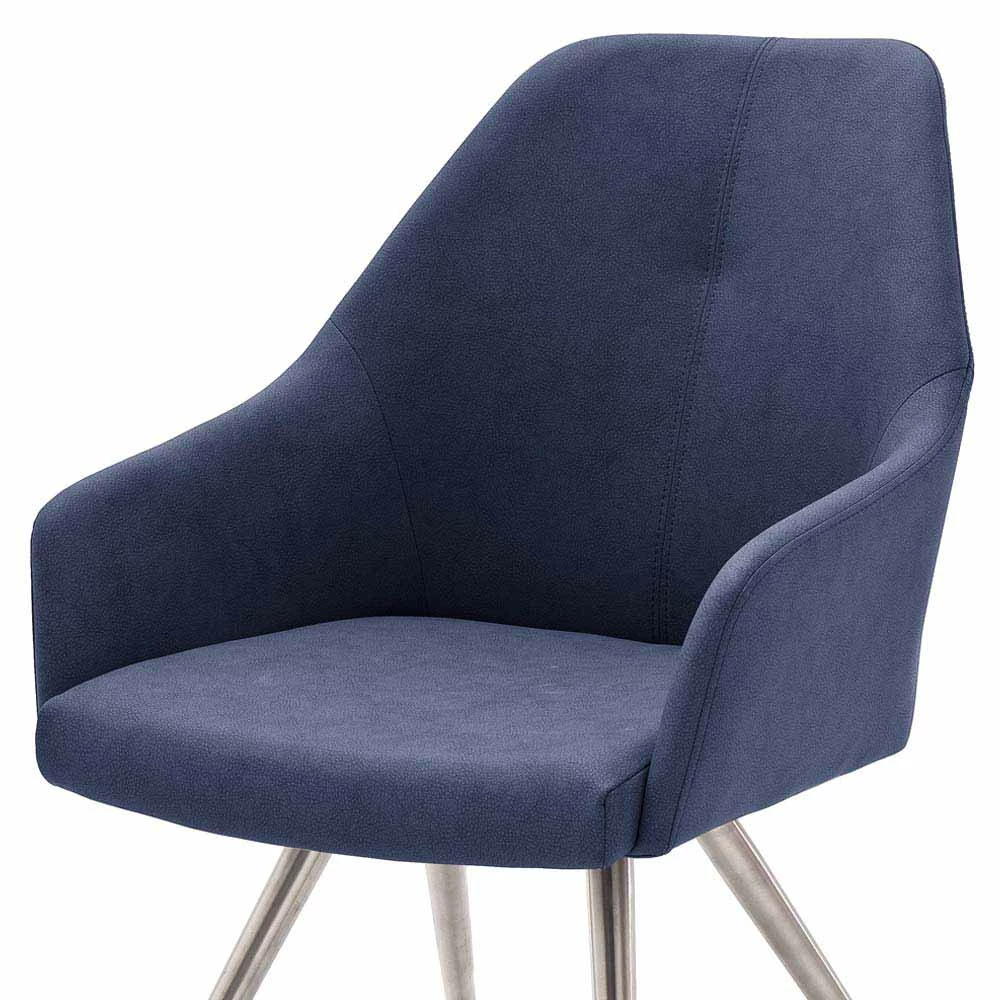 Dunkelblauer Küchensessel Kunstleder - Onana (2er Set) - Image 3