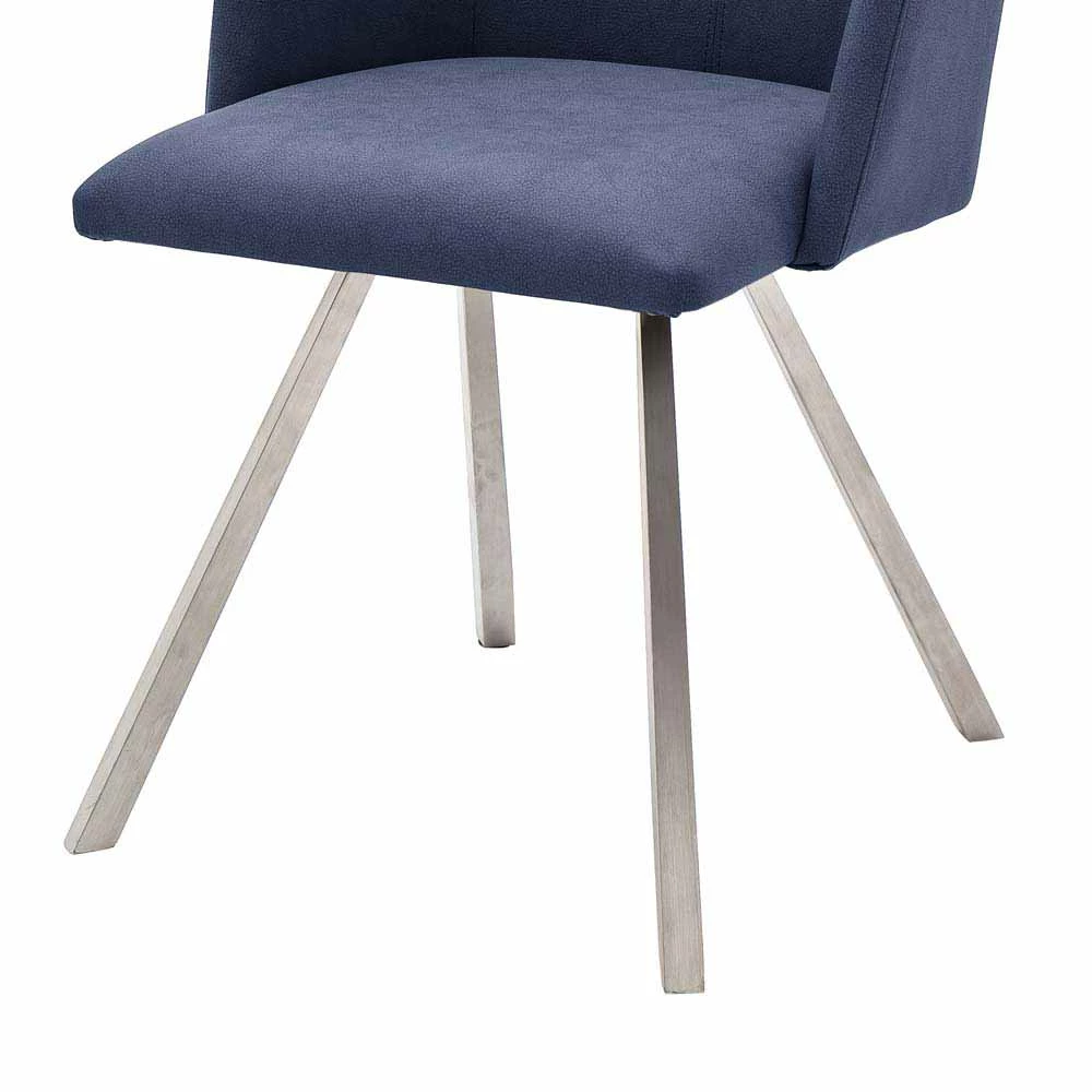 Dunkelblauer Tischsessel Kunstleder - Emly (2er Set) - Image 4