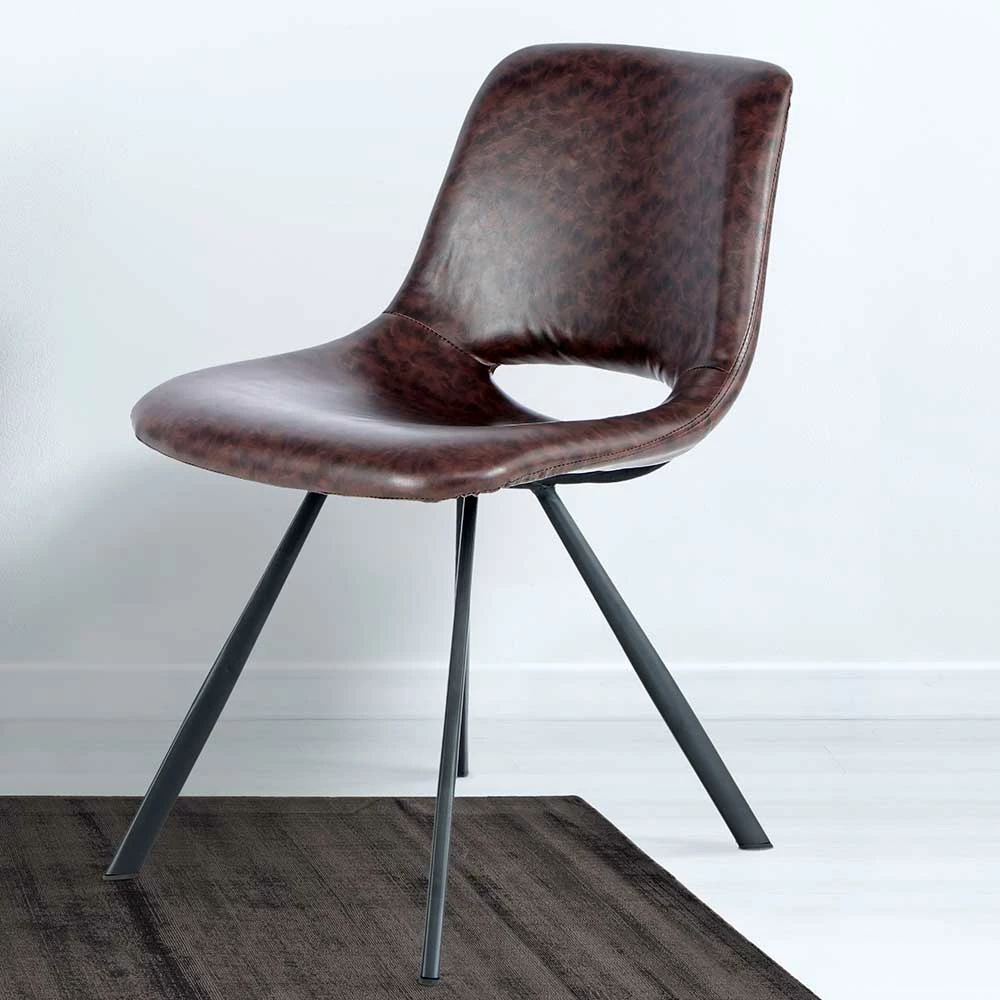 Dunkelbraune Schalenstühle Aus Kunstleder - Eminia (2er Set) - Image 2