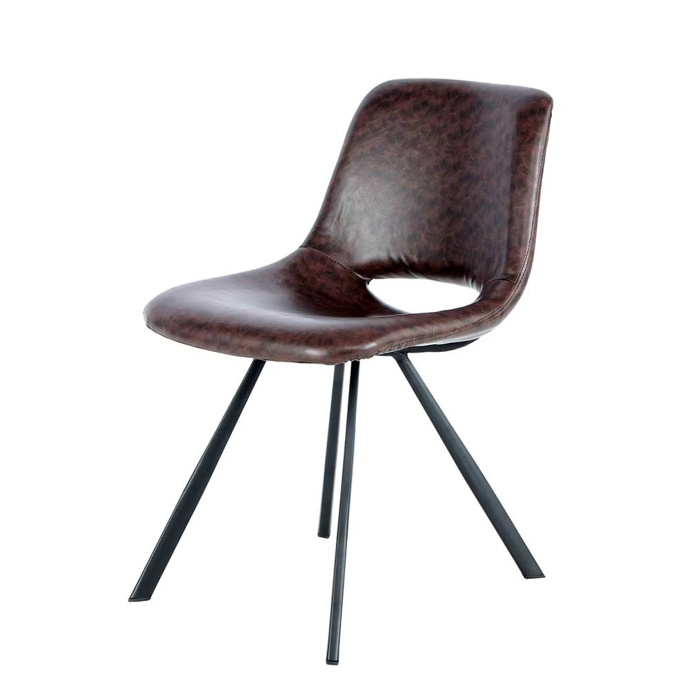 Dunkelbraune Schalenstühle Aus Kunstleder - Eminia (2er Set)