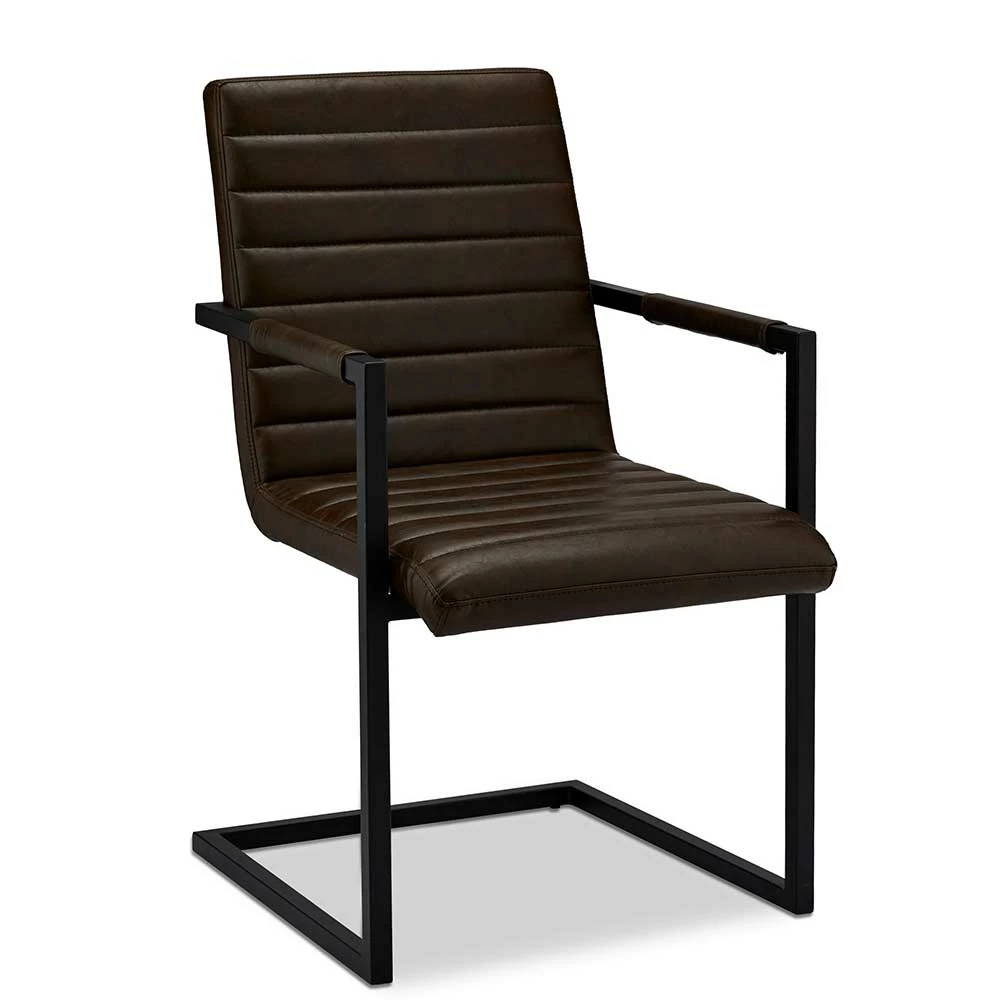 Dunkelbraunes Stuhl-Set Mit Armlehnen - Cuysana (2er Set) - Image 4