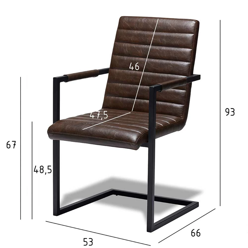 Dunkelbraunes Stuhl-Set Mit Armlehnen - Cuysana (2er Set) - Image 5