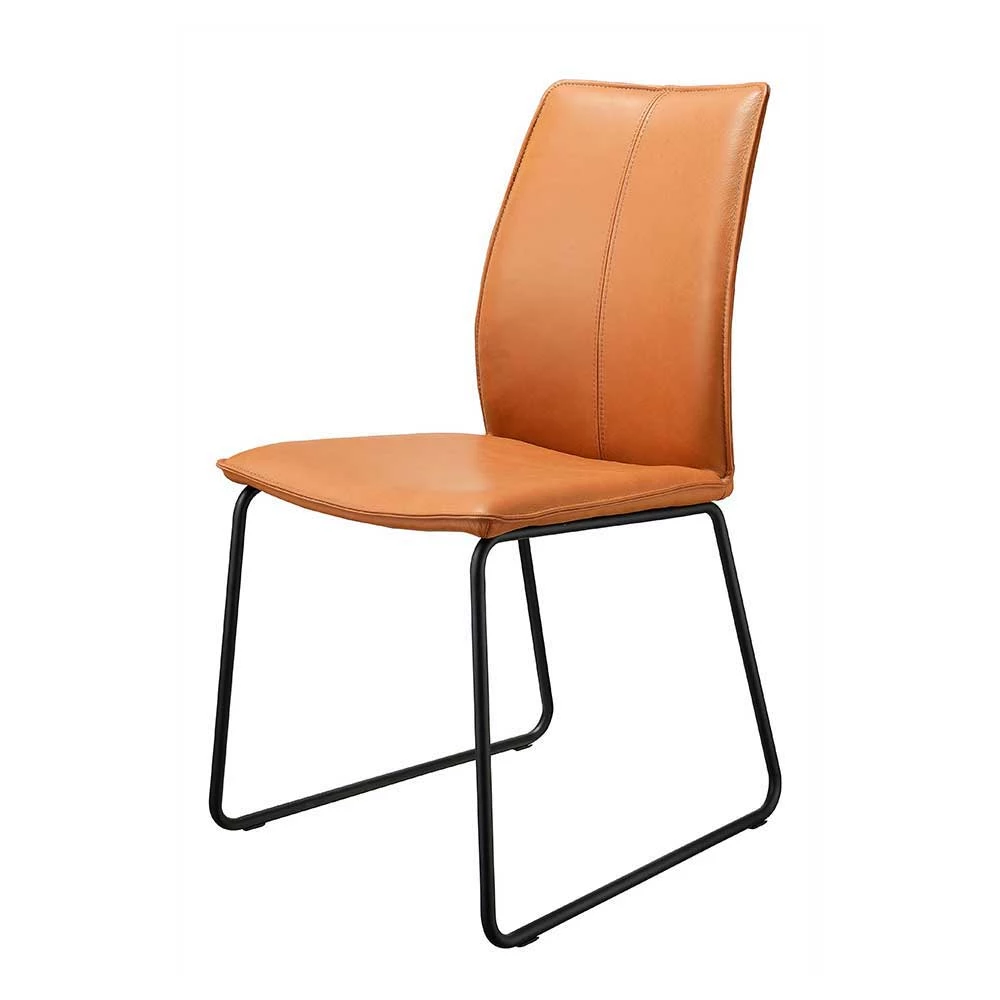 Echtleder Küchenstuhl In Cognac - Setian (2er Set)