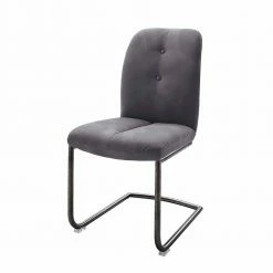 Edler Schwingstuhl In Grau & Anthrazit Dario Mit Kunstleder (2er Set)