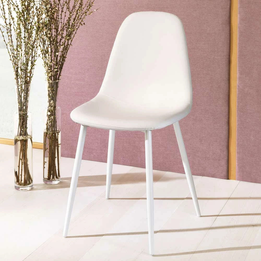 Einfarbige Esstischstühle In Weiß - Jufara (4er Set) - Image 2